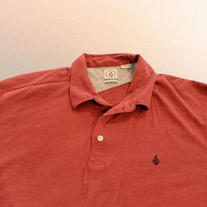 Volcom Polo Golf Shirt Men's Size 2XL Red T57